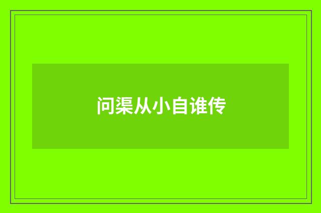 问渠从小自谁传