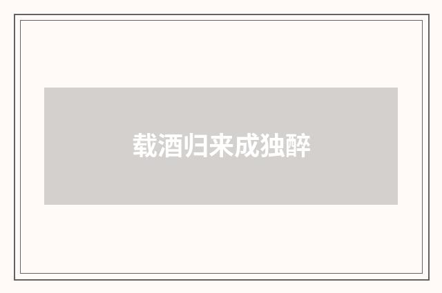 载酒归来成独醉