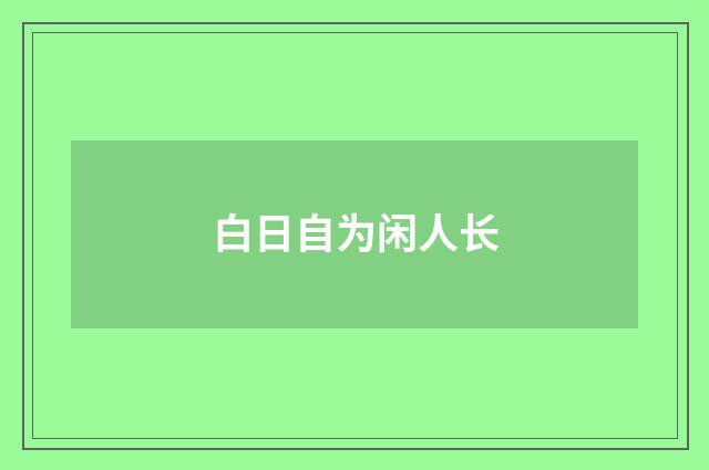 白日自为闲人长