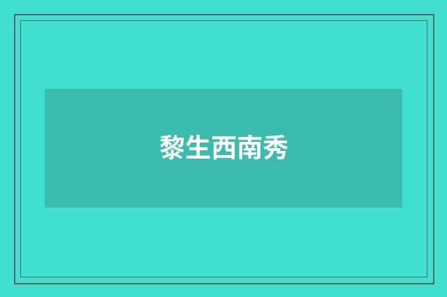 黎生西南秀