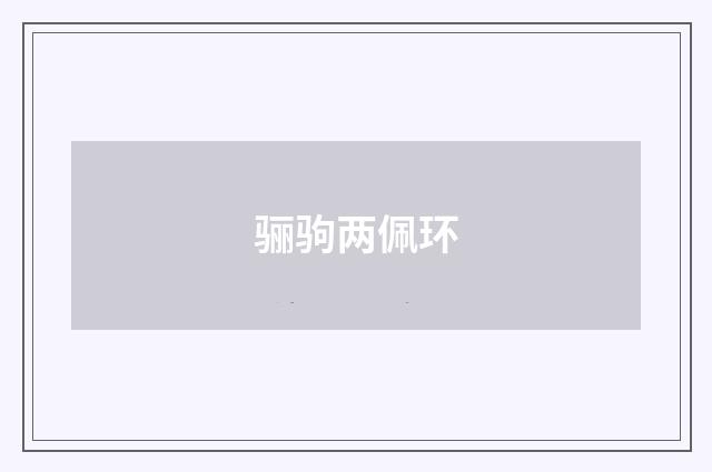 骊驹两佩环