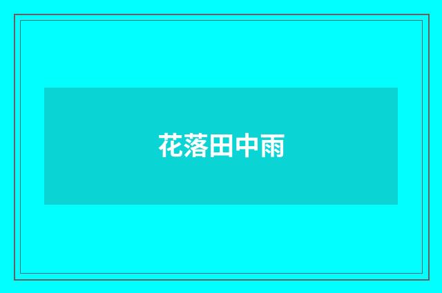 花落田中雨