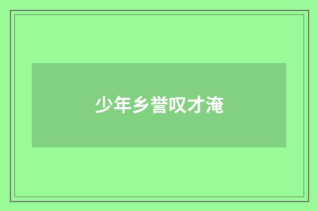 少年乡誉叹才淹
