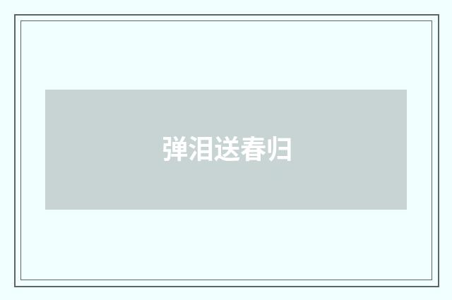 弹泪送春归