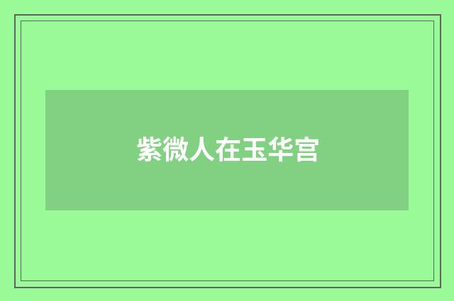 紫微人在玉华宫