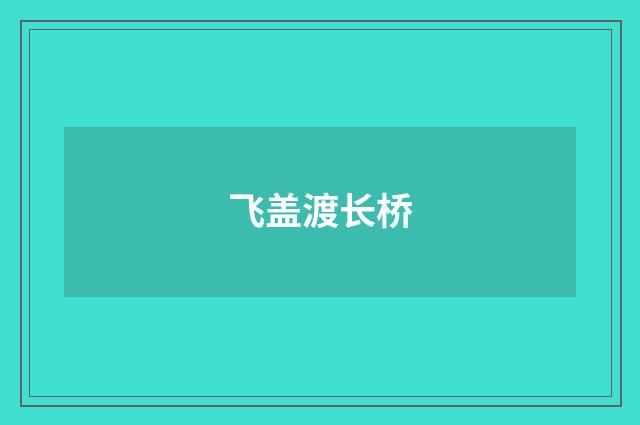 飞盖渡长桥