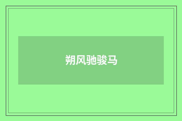 朔风驰骏马