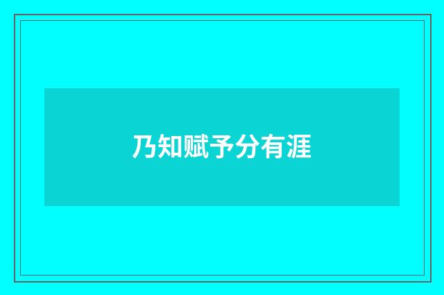 乃知赋予分有涯