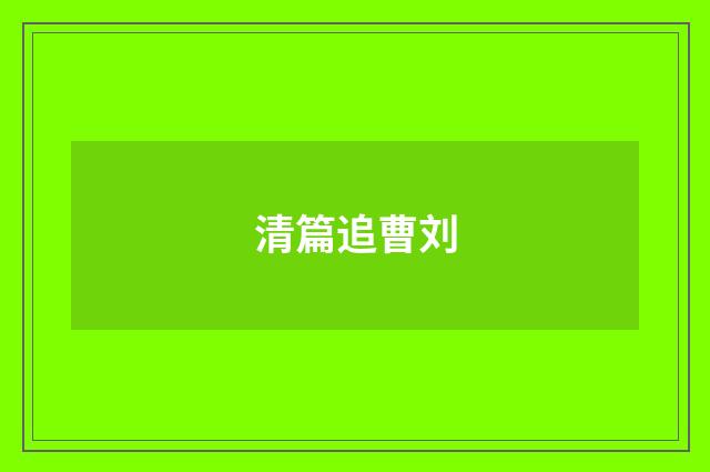 清篇追曹刘