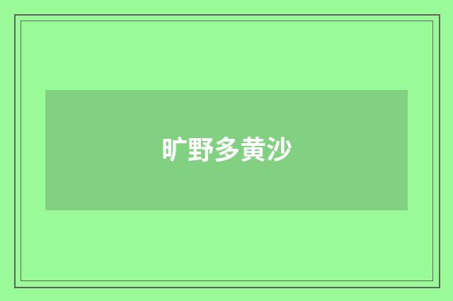 旷野多黄沙