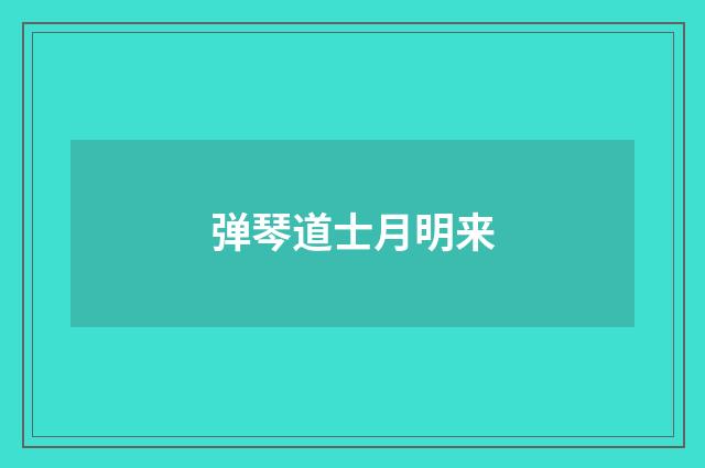 弹琴道士月明来