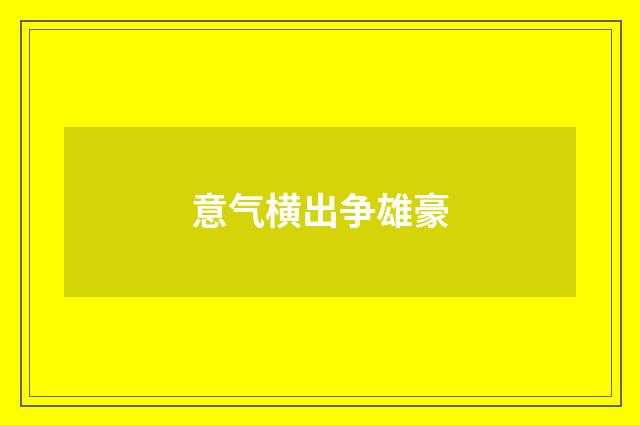 意气横出争雄豪