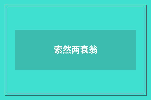 索然两衰翁