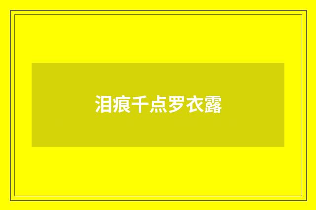 泪痕千点罗衣露
