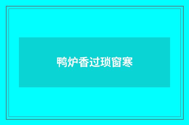 鸭炉香过琐窗寒