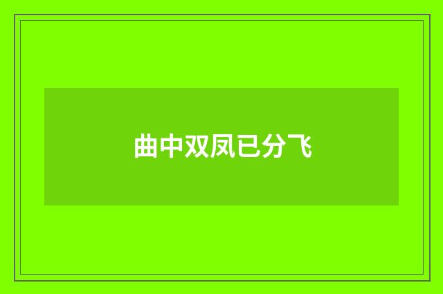曲中双凤已分飞