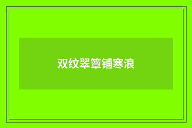双纹翠簟铺寒浪
