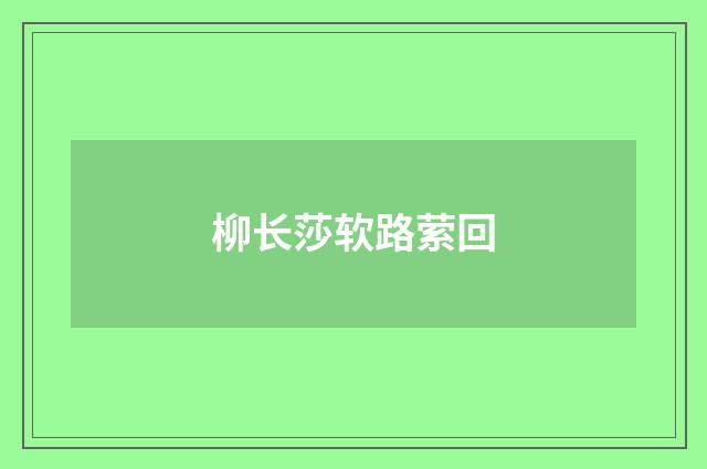 柳长莎软路萦回