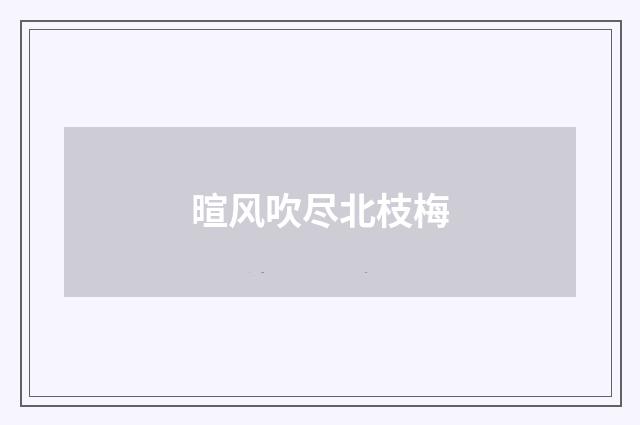 暄风吹尽北枝梅