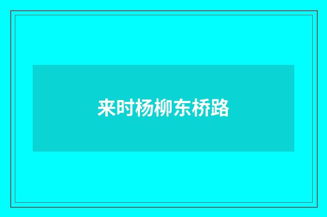 来时杨柳东桥路