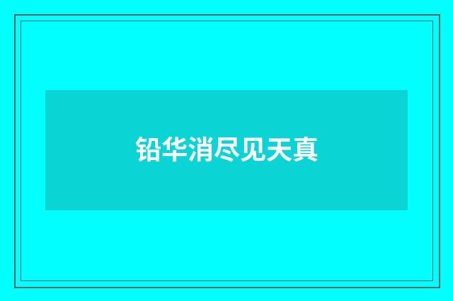 铅华消尽见天真