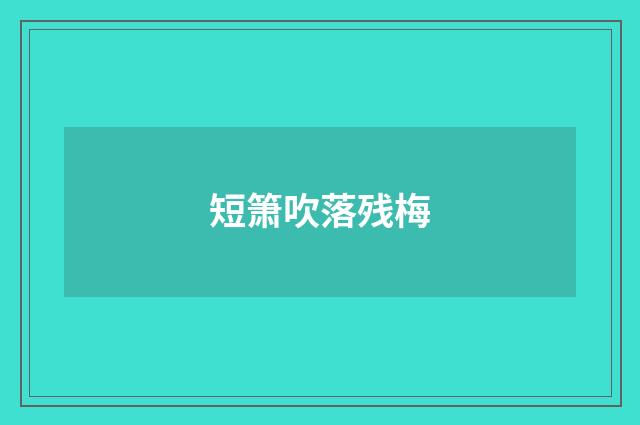 短箫吹落残梅