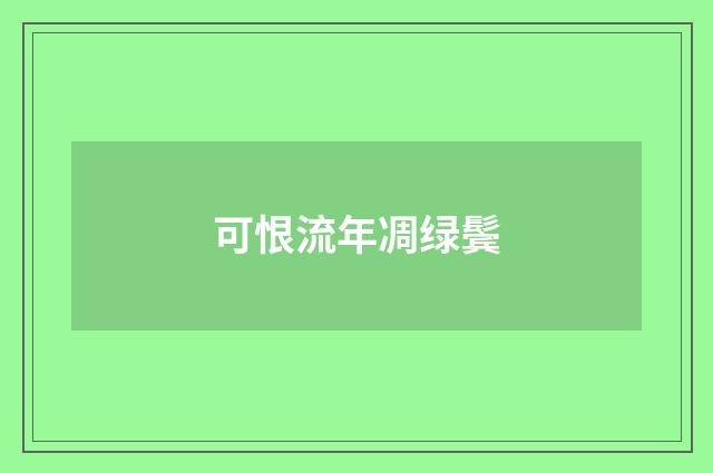 可恨流年凋绿鬓
