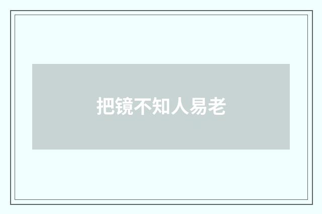 把镜不知人易老