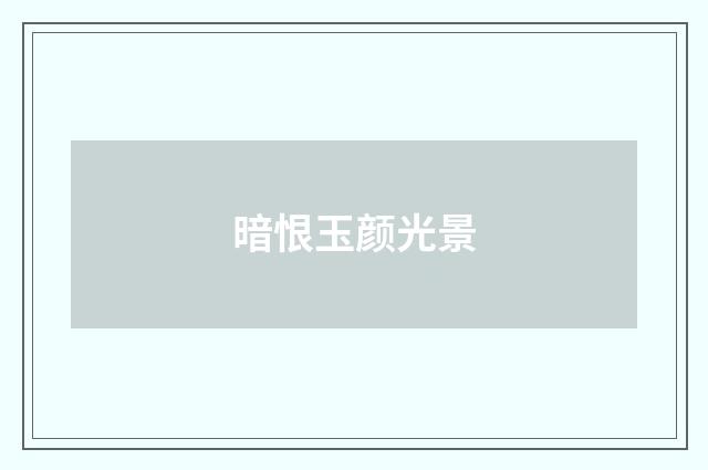 暗恨玉颜光景