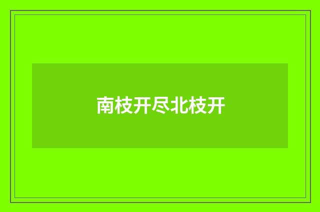 南枝开尽北枝开
