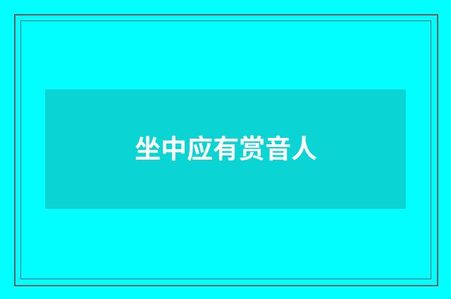 坐中应有赏音人