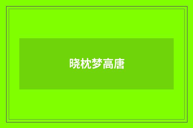 晓枕梦高唐