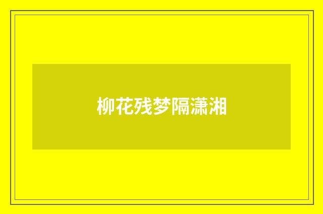 柳花残梦隔潇湘