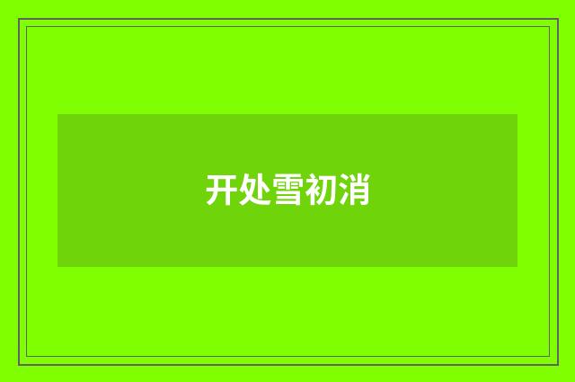 开处雪初消