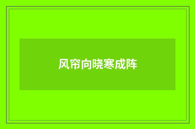 风帘向晓寒成阵