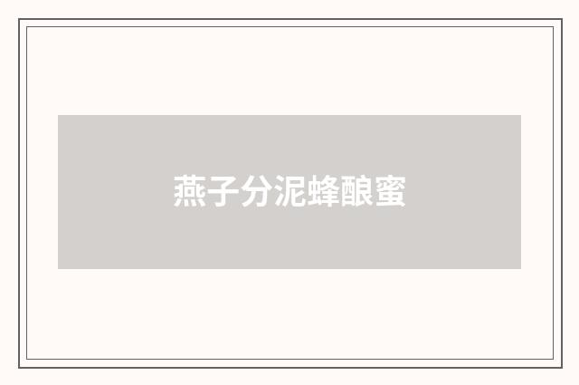 燕子分泥蜂酿蜜