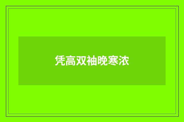 凭高双袖晚寒浓