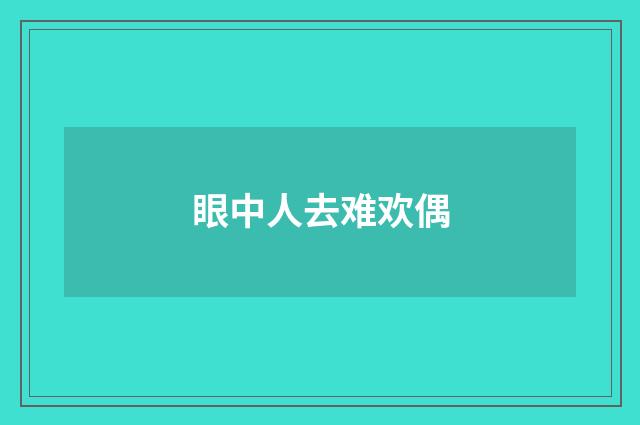 眼中人去难欢偶