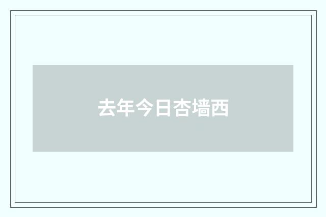 去年今日杏墙西