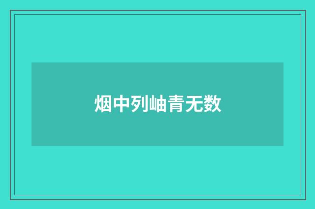 烟中列岫青无数