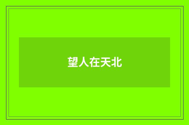 望人在天北