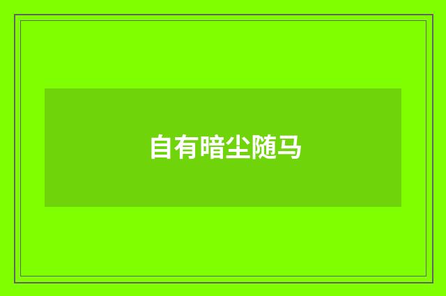 自有暗尘随马
