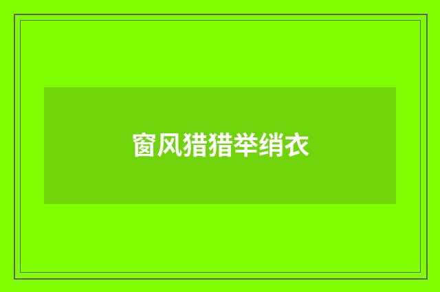 窗风猎猎举绡衣