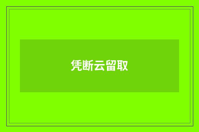 凭断云留取