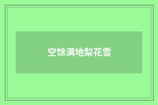 空馀满地梨花雪