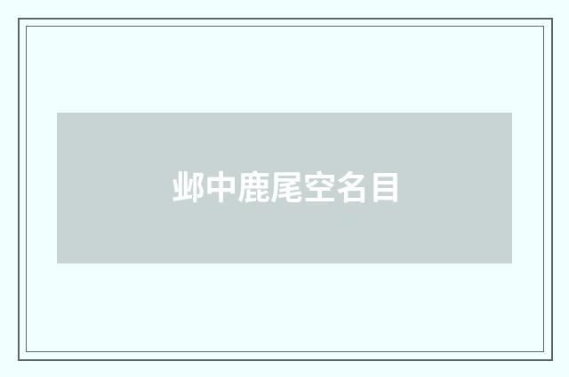 邺中鹿尾空名目