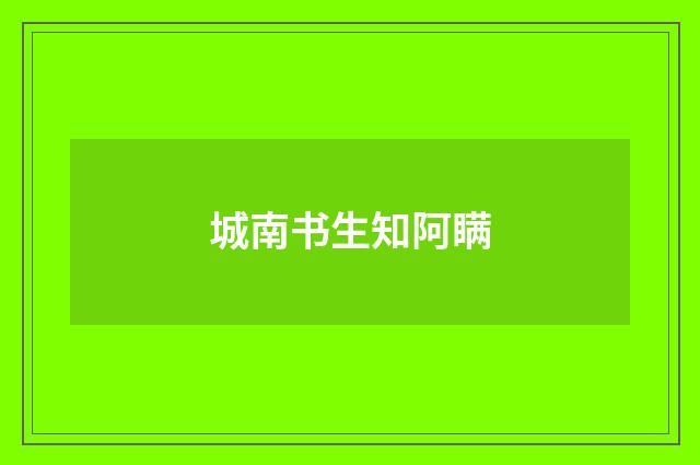 城南书生知阿瞒