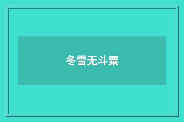 冬雪无斗粟