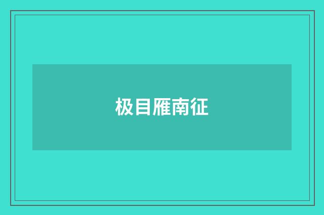 极目雁南征