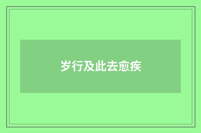 岁行及此去愈疾